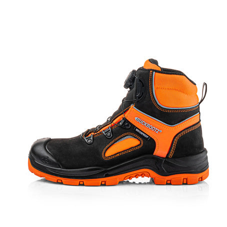 Buckzviz BVIZ7BKOR FITGO Boot – Black/Hi-Vis Orange S7S Certified