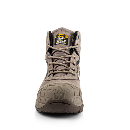 Buckbootz Tradez Lace Boot Stone | Waterproof Safety Boot