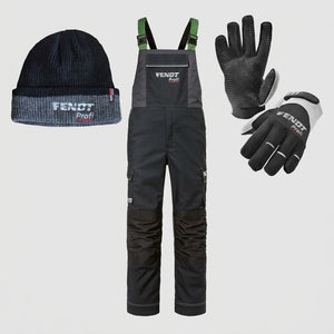 Fendt Profi Winter Workwear Bundle | Bib & Brace, Gloves & Beanie