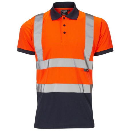 Hi Vis 2 Tone Polo Shirt Yellow/Navy with UV Protection | BB-SHV30S49