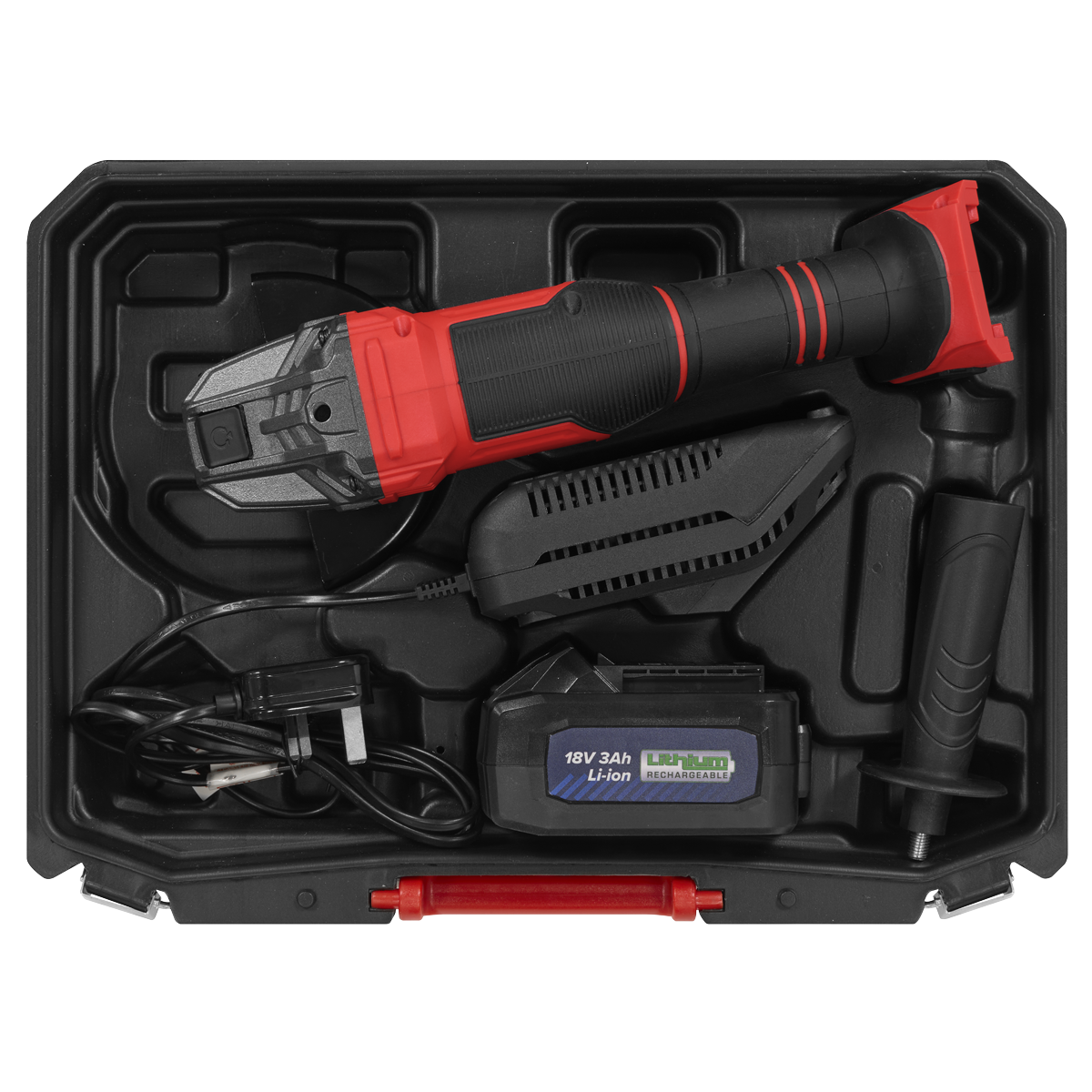 Sealey | 115mm Cordless Angle Grinder 18V 3Ah - Red - CP401LI