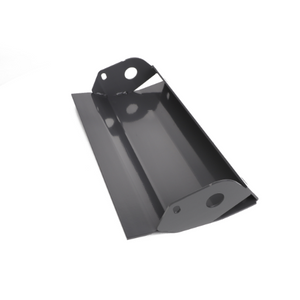 The AGCO Stone Trap Cover (model Acw907532A) is a black metal bracket featuring angled sides and circular holes at each end. No additional product description information is available at this time.