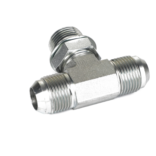 AGCO | TEE - AG562605 metal T-shaped pipe fitting, featuring threaded ends on all three sides, ideal for seamlessly connecting three sections of pipe.