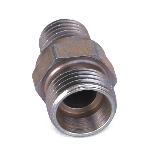 AGCO | Socket - Acp0357750 by AGCO is a metal pipe fitting featuring threaded connectors on both ends and a hexagonal center for wrench grip, designed for joining or extending pipes. No current product description available.