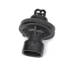 The AGCO | AIR TEMPERATURE SENSOR - AG332341 is a durable black plastic automotive sensor with a circular base and a grid-like top component, meticulously designed for seamless integration into your vehicle system.