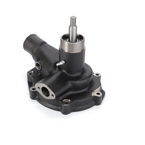 The AGCO Water Pump - V836336049, featuring a cylindrical shaft and multiple mounting holes, is displayed against a white background. No current product description available.