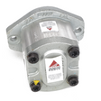 The AGCO | Pump - Acx2754290, branded under "AGCO," is a hydraulic pump secured by four black bolts and features a metallic body with two mounting holes on its flange. Unfortunately, no current product description information is available.