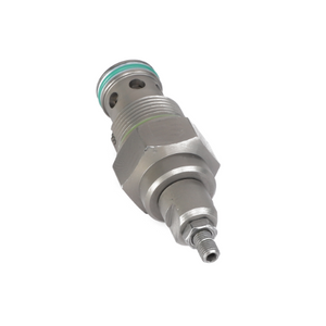 The AGCO Blow Off Valve - Acp0291930 is a threaded silver metal valve featuring a green and blue ring at one end and a small protruding nozzle at the other. No current product description available.