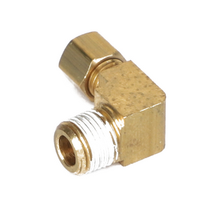 The AGCO | ELBOW - AG700661 is a brass 90-degree elbow compression fitting with threaded ends, ideal for connecting pipes or tubing at right angles. Currently, no additional product description information is available.