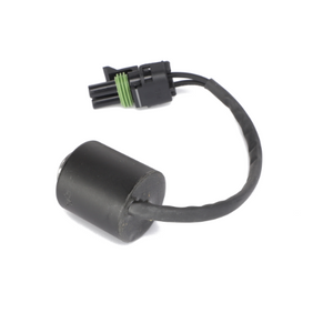 A cylindrical black electrical component with an attached wire ending in a green and black connector, identified as the AGCO | COIL - AG131476 from the brand AGCO. No current product description information is available.