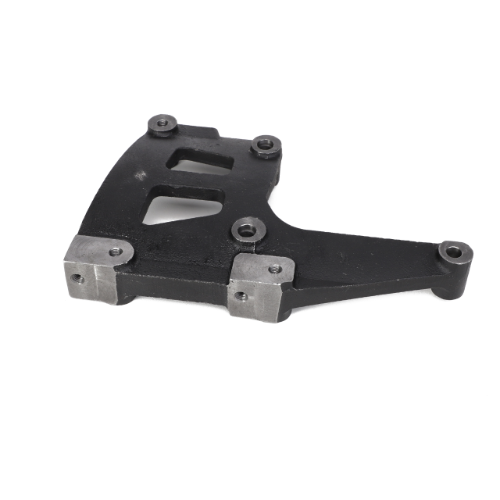 Introducing the AGCO | Bracket - Acw0674010 by AGCO, a sleek black metal bracket featuring multiple mounting points and a symmetrical design, perfect for versatile installations.