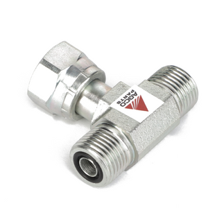 A metal T-shaped pipe connector with threaded ends and a central fitting labeled "AGCO | T-Piece - Acw1971590" by AGCO. Product description unavailable.