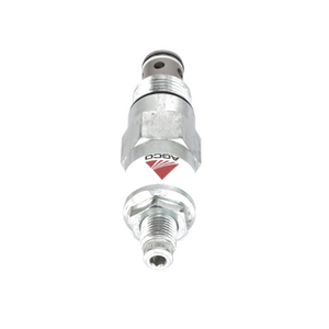 A silver metallic pneumatic fitting with a threaded end and a cylindrical body, labeled "AGCO | COMPENSATOR VALVE - AG335163." No Current Product Description Information Is Available.