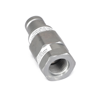 A hydraulic fitting branded by AGCO, model number Acp0009220, designed with hexagonal nuts on each end and threaded connections, also includes a white product label wrapped around its middle section. Unfortunately, a more detailed product description is not currently available for this item.