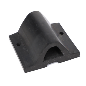 The AGCO BOOM RACK BUMPER - AG109953 is a black rubber bumper featuring a curved arch center and mounting holes on either side. No current product description information is available.