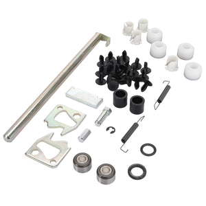 The AGCO | Seats Parts Kit - Acp0476690 by AGCO includes a variety of mechanical components such as metal brackets, plastic clips, a rod, bearings, springs, and other small hardware pieces. No current product description available.