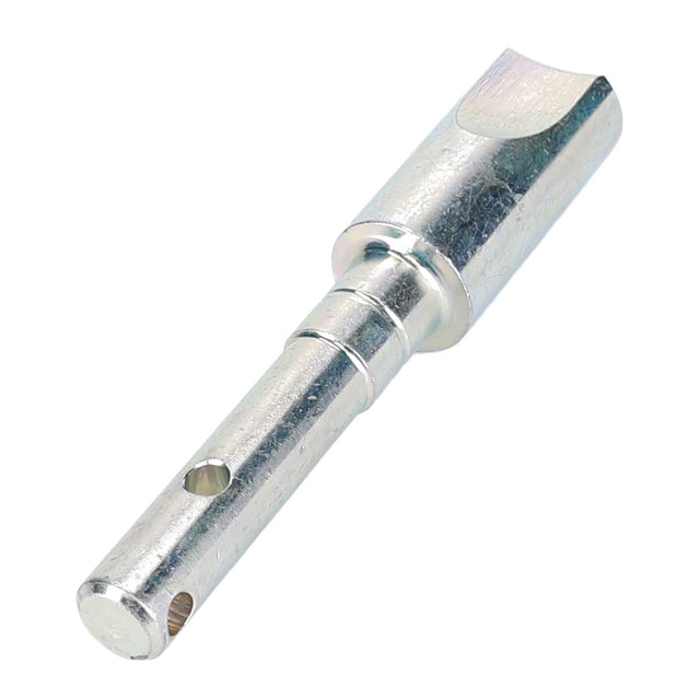 The AGCO Locking Bolt - F199870050040 is a metallic cylindrical pin featuring a hollow section and two holes, likely used as a connector or fastening component. No detailed product description is available at this time.