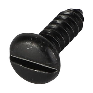 The AGCO Self Tap Screw (3005728X1) with a black, slightly domed top and a slotted head, featuring a threaded body, is displayed against a white background.