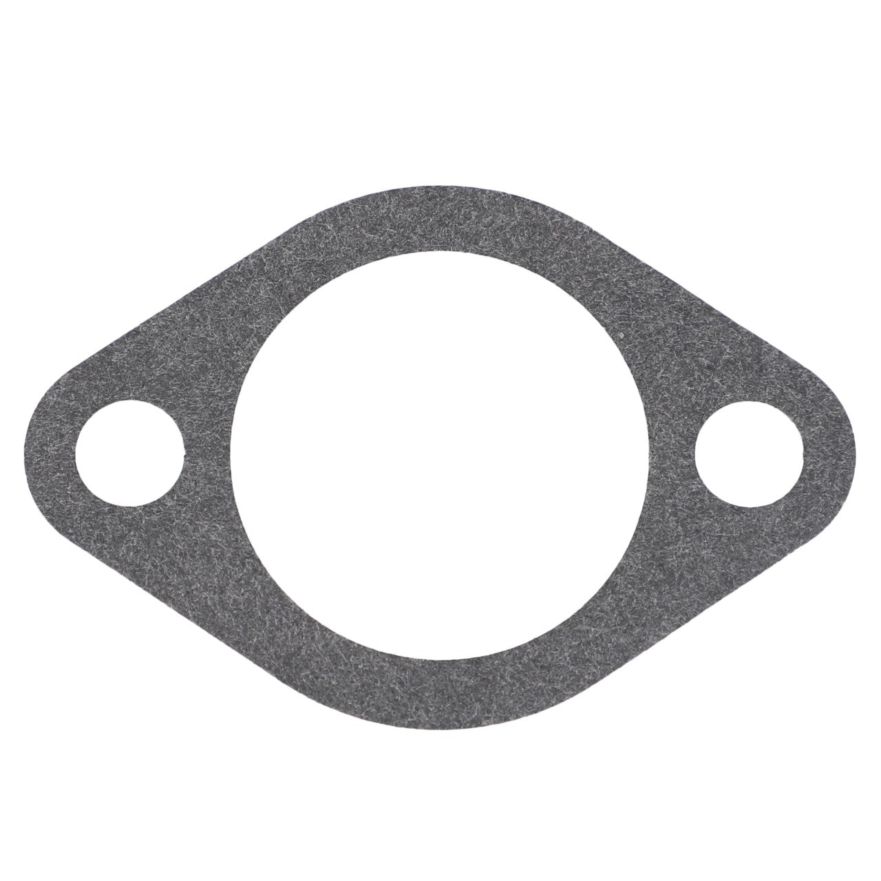 The AGCO gasket (model V836338201) is a gray, oval-shaped component featuring one large central hole and two smaller holes on either side.