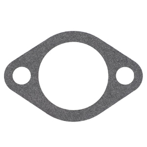 The AGCO gasket (model V836338201) is a gray, oval-shaped component featuring one large central hole and two smaller holes on either side.