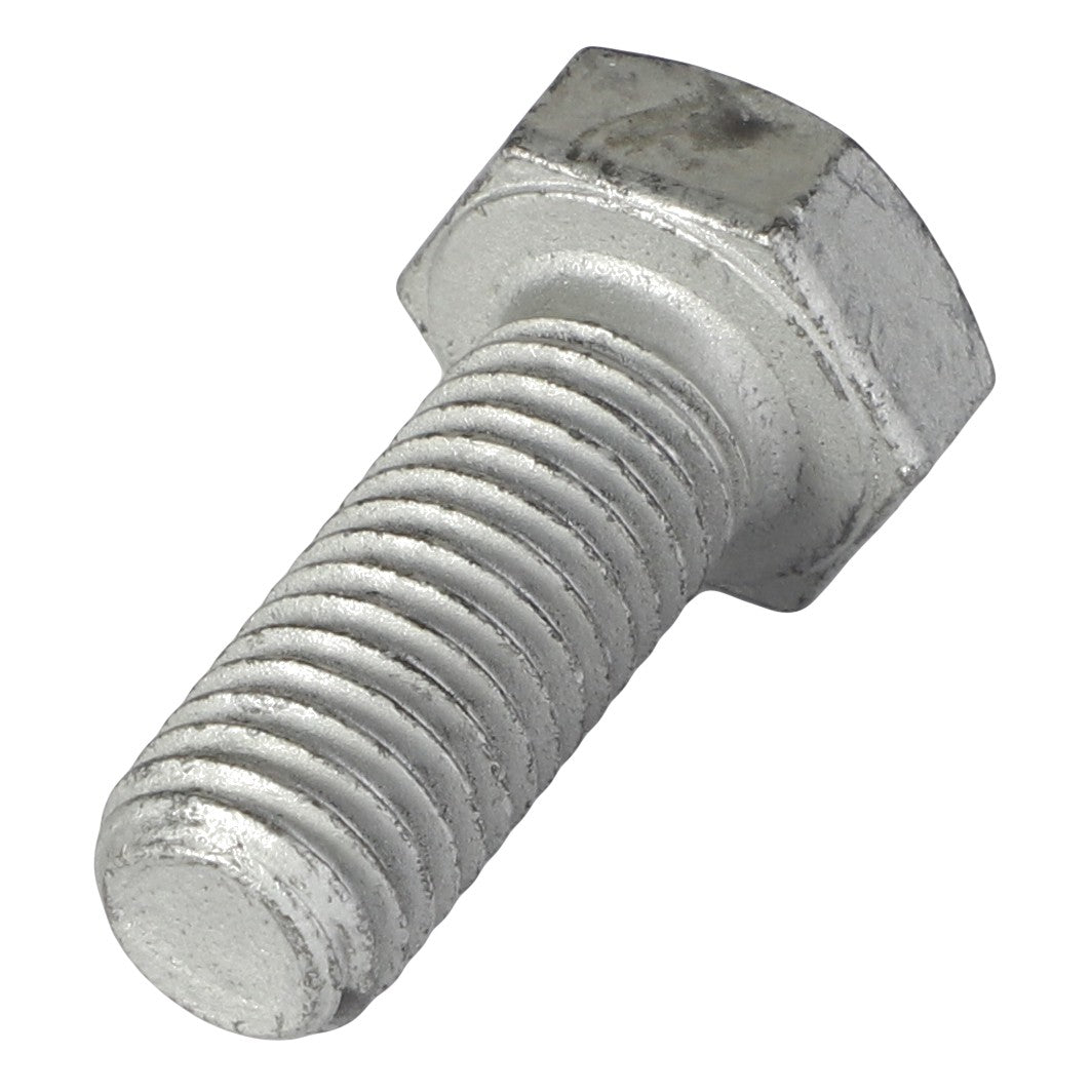 Close-up of the AGCO Hexagonal Head Bolt - 3009506X1, featuring a metallic finish with well-defined threads and a flat, hex-shaped head.