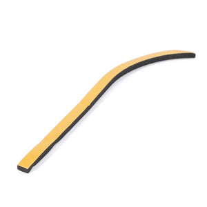 A AGCO | Gasket - V836129727, a curved black and yellow adhesive strip, prominently displayed against a crisp white background.