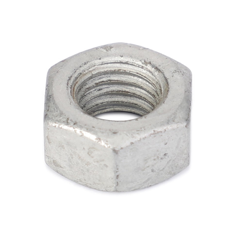 Our product, the AGCO Hex Nut - 3009695X1, is a hexagonal metal nut with internal threading designed for fastening with a bolt.