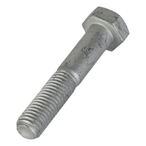 The AGCO Hexagonal Head Bolt - 3009513X1, featuring a threaded shaft and a hexagonal head, crafted from durable metallic material, is presented against a pristine white background.