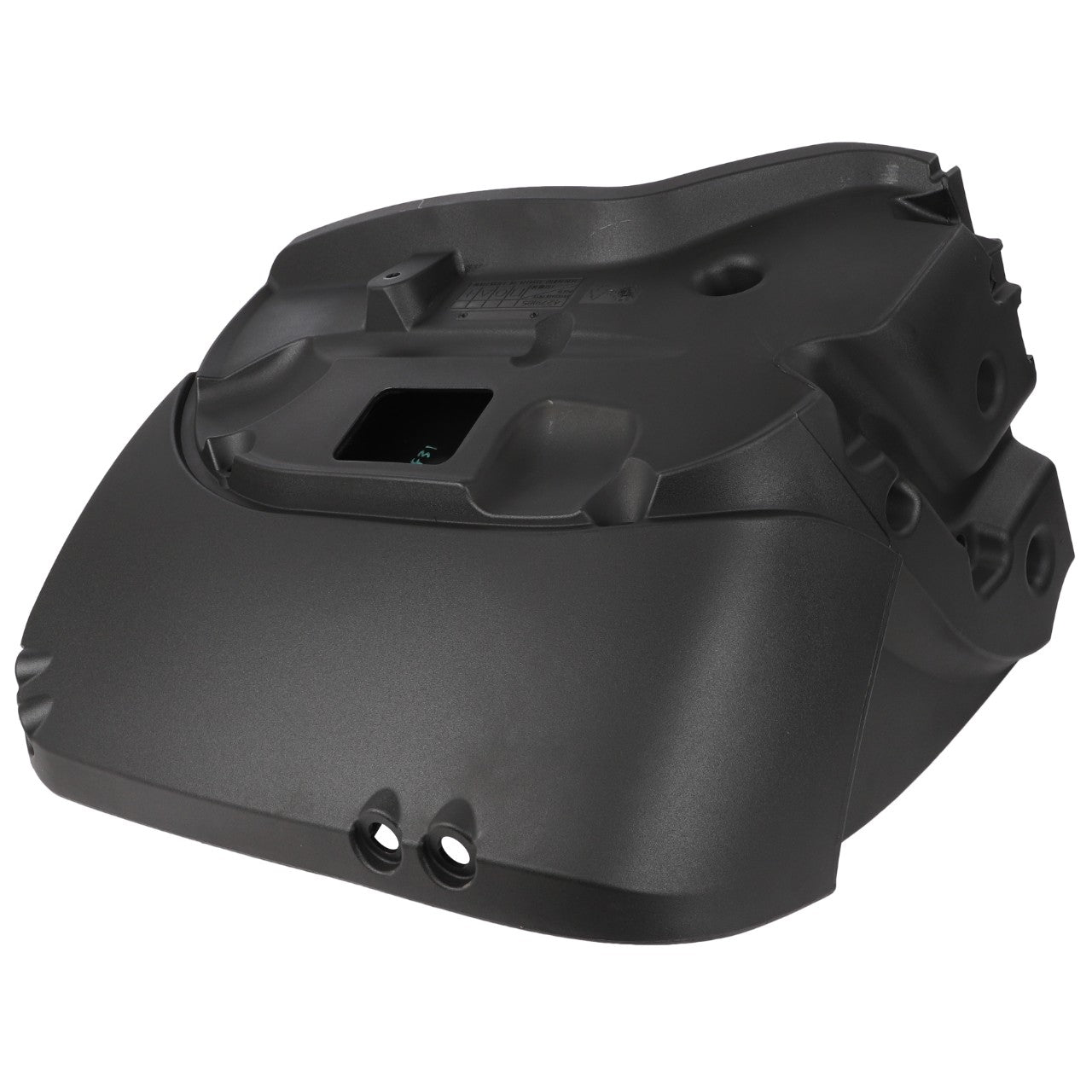 AGCO's Left Hand Protection (product code 4279185M4) made from black plastic is showcased against a white background, echoing the robust design characteristic of Valtra machinery.