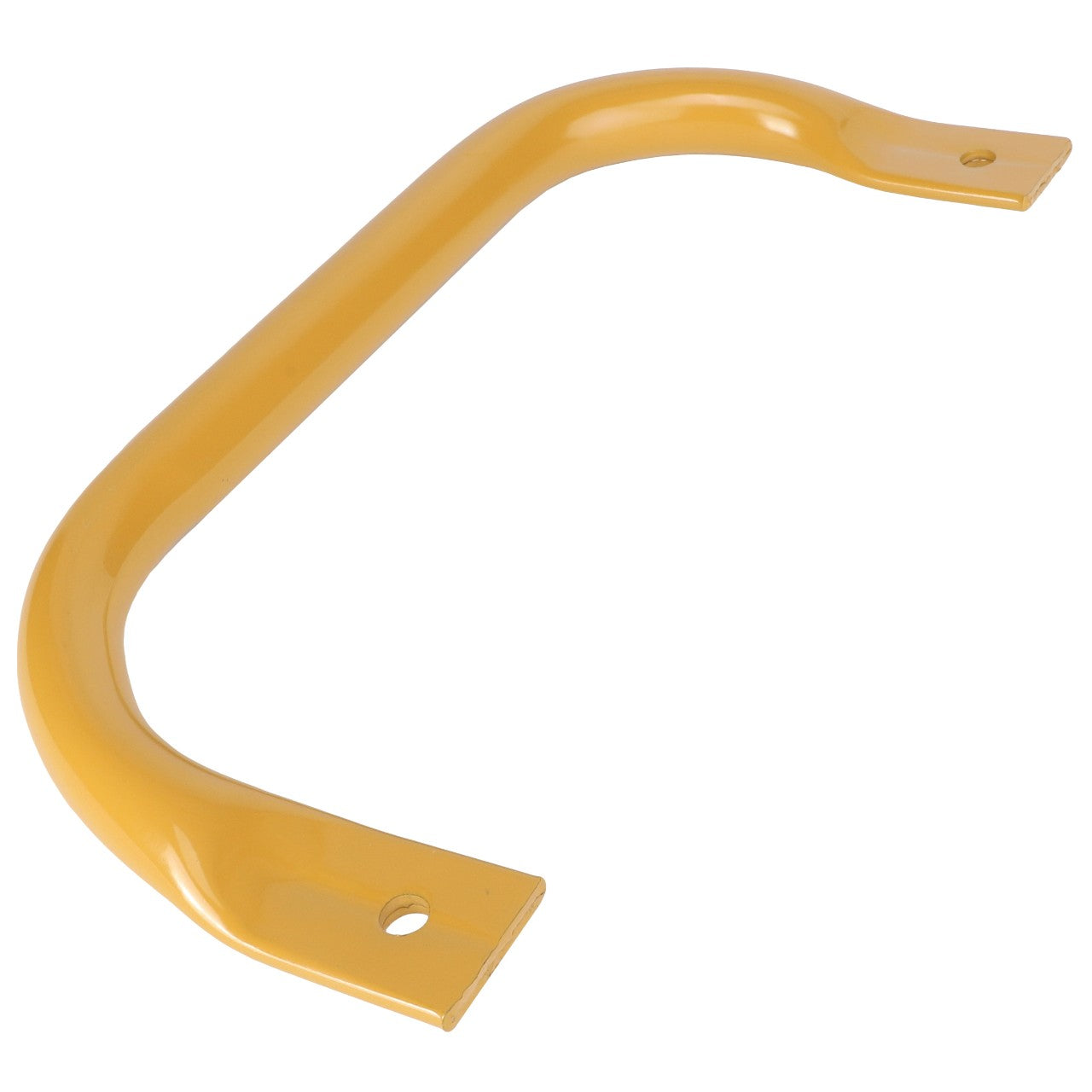 A yellow, U-shaped metal handle with two mounting holes on the flat ends, branded as AGCO and identified by the product number AG520929, currently lacks additional information.