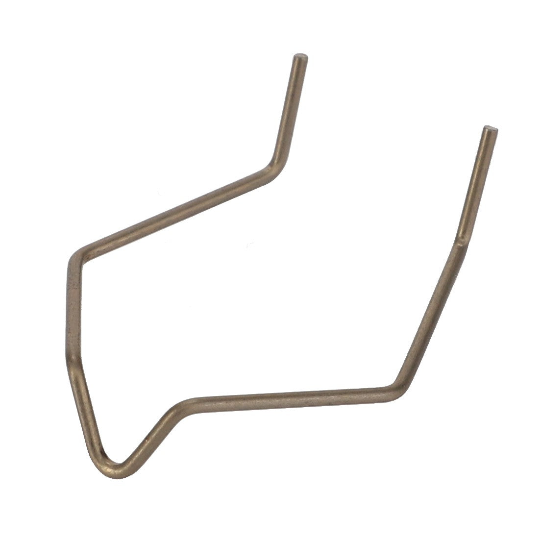 The AGCO | Spring - Acw0612540 by AGCO is a metallic U-shaped wire hook featuring straight prongs and a slight angled bend in the middle.