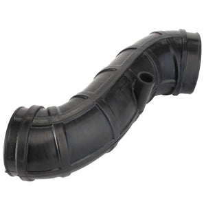 Product Description for AGCO | Hose - Acw0213260: A black, flexible corrugated rubber hose with an elbow bend and an additional smaller protruding nozzle.