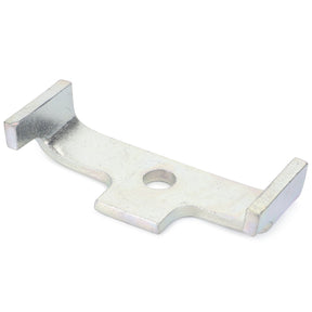 The AGCO | Tine Holder - Fel131221 is a metal bracket with a central hole and two raised ends, ideal for Fendt models and ensuring an optimal fit as an AGCO Parts Genuine accessory.