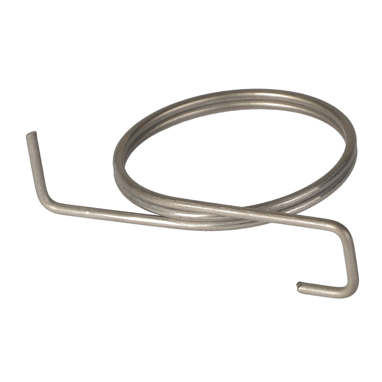 The AGCO | SPRING - AG524140, manufactured by AGCO, is a coiled metal wire with two protruding ends, forming a spring-like shape.