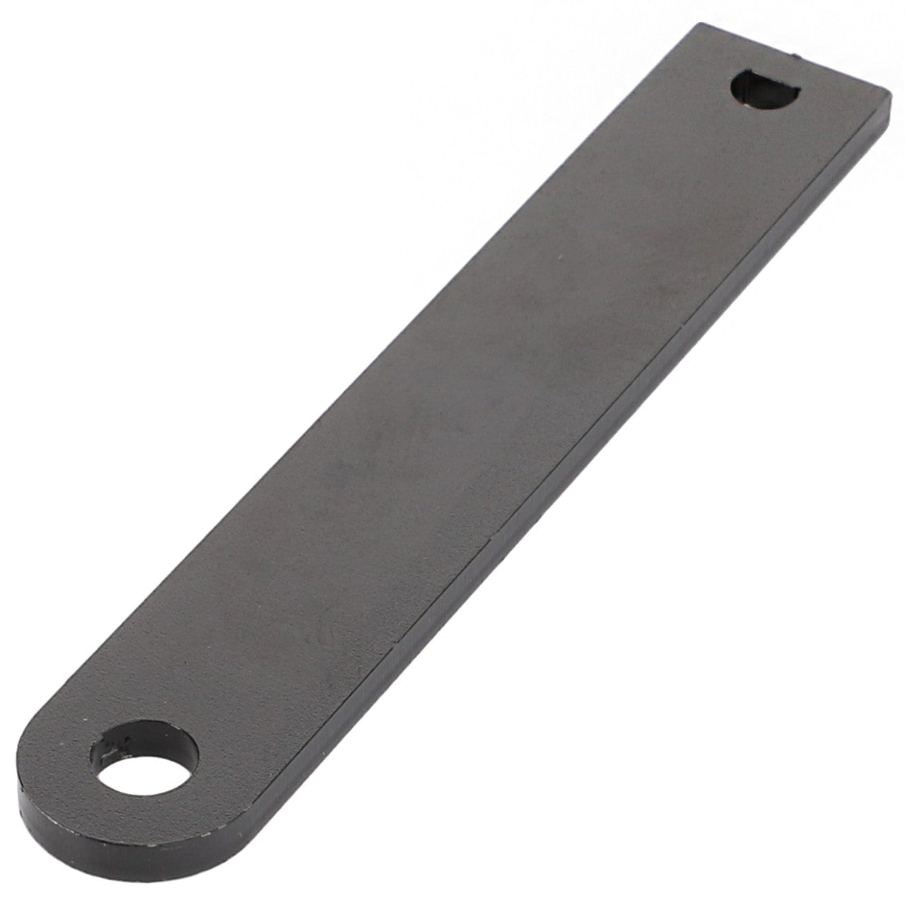 Currently, there is no product description information available for the AGCO | Arm - Acw3537360 by AGCO. This flat, rectangular metal bar with rounded ends and a hole at each end is typically used for various mechanical or industrial applications.