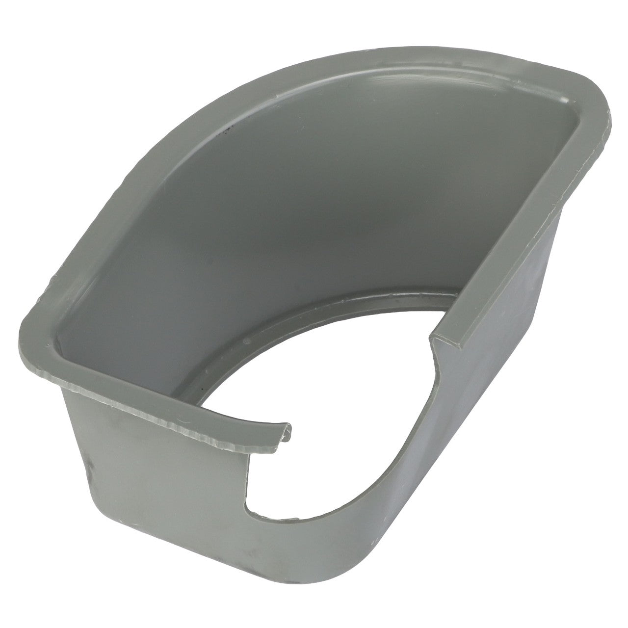 The AGCO Plastic Plug - AL10388645 is a gray corner guard made of durable plastic. It features a rounded interior and has a small cutout on one side. Note that there is no additional product description information available at this time.