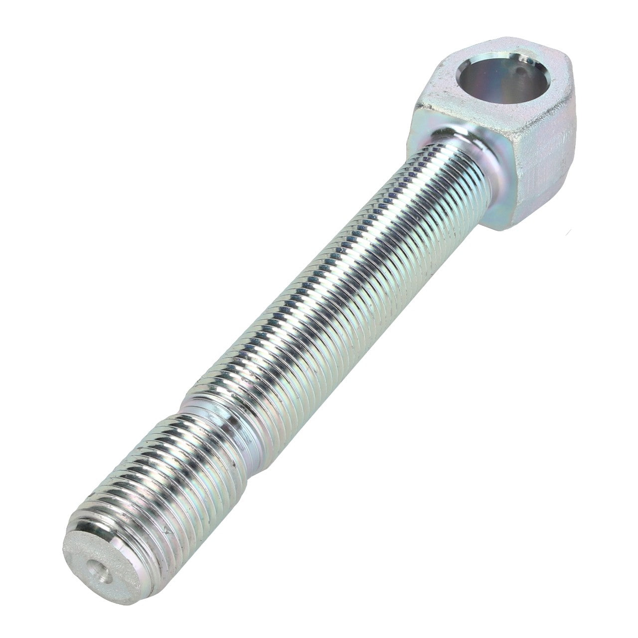 A close-up image of the AGCO Rod Link, Top Link - Acp0411100, featuring a hexagonal head and a cylindrical hole through the head, commonly used in hitch and linkage components.