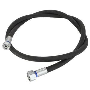 The AGCO | Hose - Acw016704A by AGCO is a coiled black hydraulic hose featuring metal fittings on both ends. No current product description available.