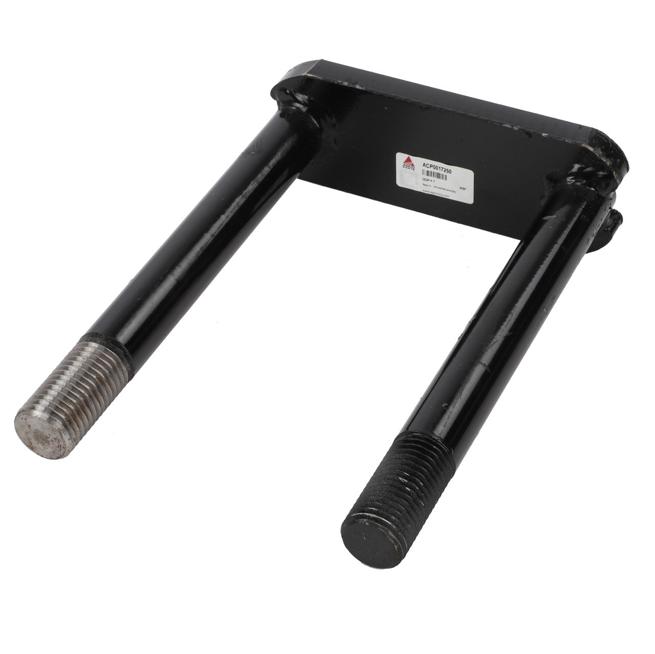 A durable AGCO U-Clamp (Acp0017250) in black with threaded ends, accompanied by a rectangular mounting plate.