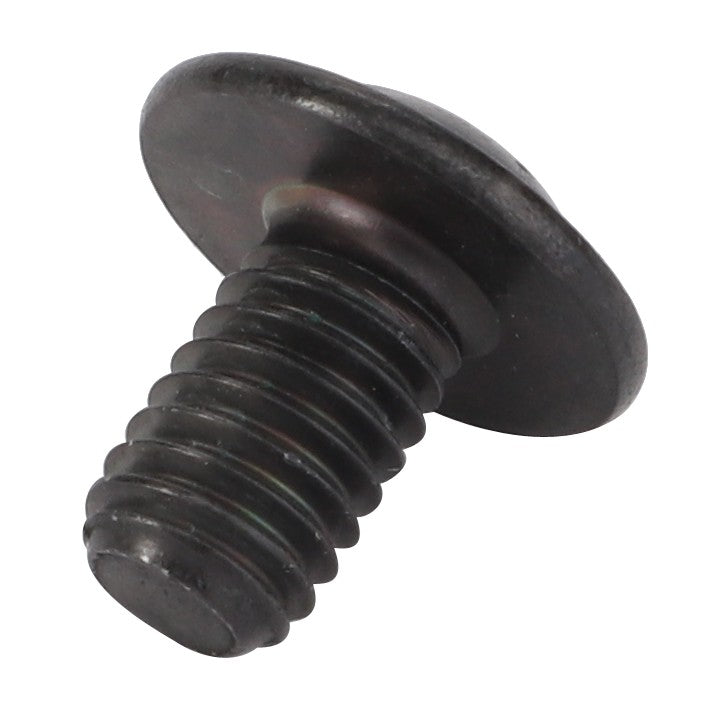 Close-up of the AGCO Button Head Screw - Acw2221530, featuring a black, round head with a short thread, perfect for precision projects.