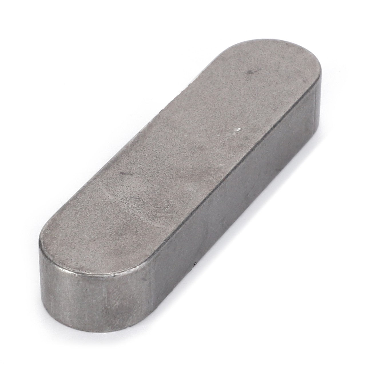 The AGCO | KEY - D43110600 is a small, rectangular metal piece with rounded edges and a smooth, flat surface.