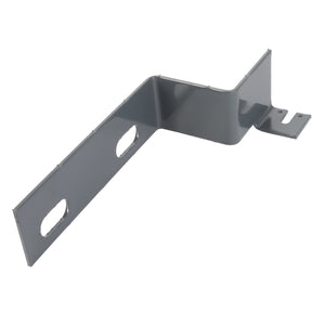 AGCO | CLAMP - D28786671: A metal mounting bracket with three holes and a bent shape, designed for structural support or attachment purposes by the brand AGCO. No current product description available.