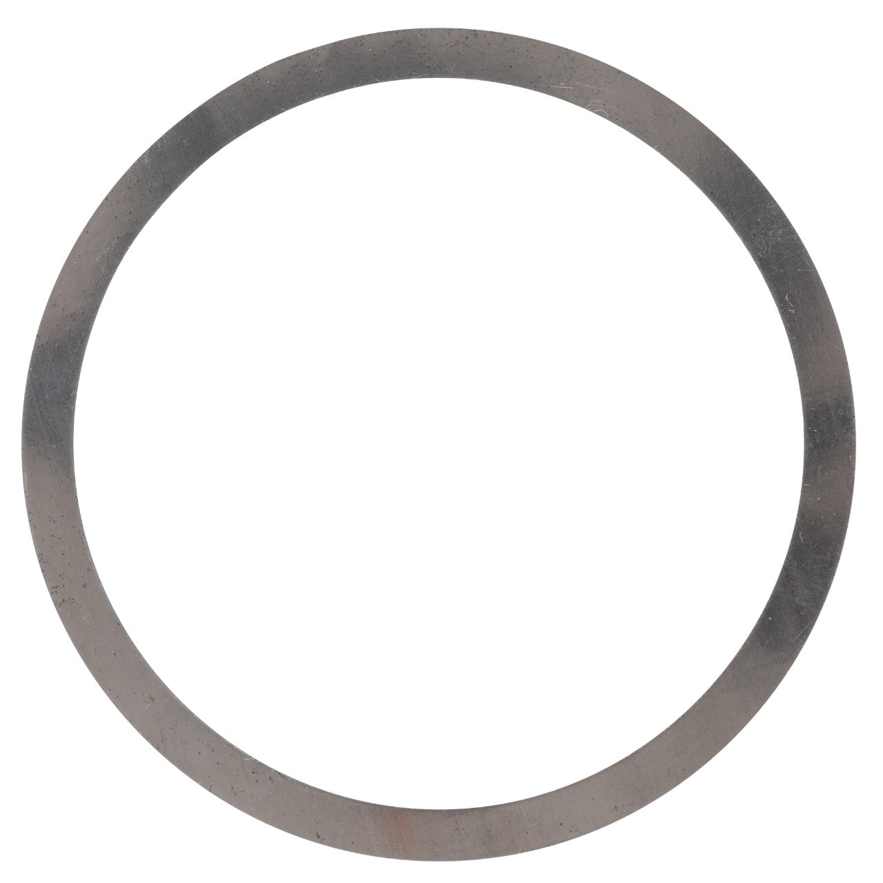 The AGCO | Shim - F198300020206 is a thin, circular metal ring that features a uniform width and a slightly rough surface, produced by the renowned brand AGCO.