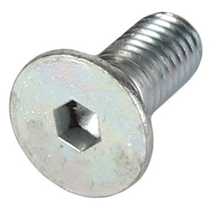 The AGCO | Flat Socket Head Capscrew - 3009451X1, a metallic hex socket cap screw with a flat head and a threaded body, is shown against a white background. No current product description available.