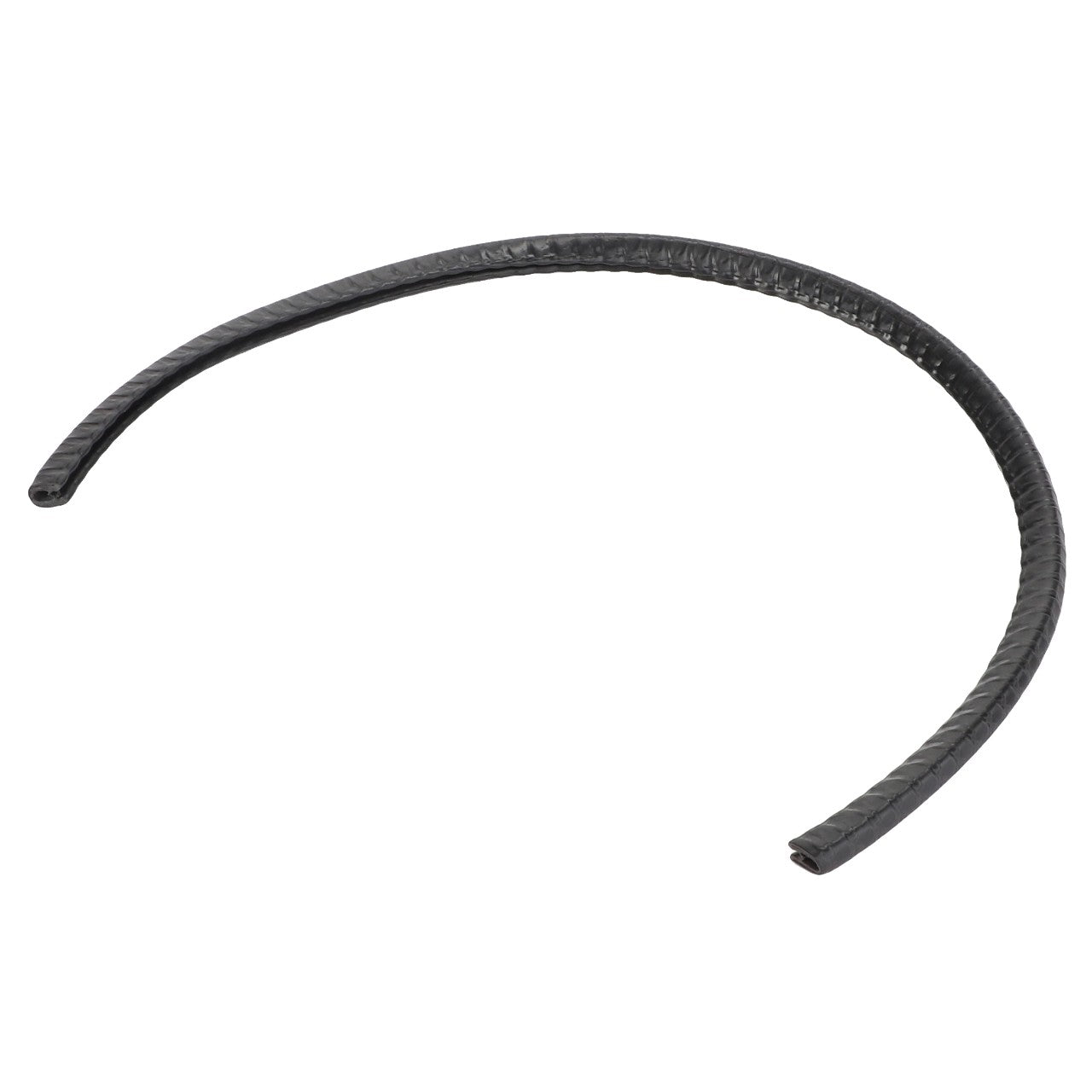 A sleek, single, curved black headband made of textured plastic is positioned on a white background. No current product description information is available for the AGCO | Seal - Acw1608250 by AGCO.