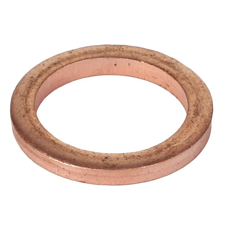 A small, round AGCO | WASHER - K2021B with a smooth, slightly tarnished copper surface is set against a plain white background.