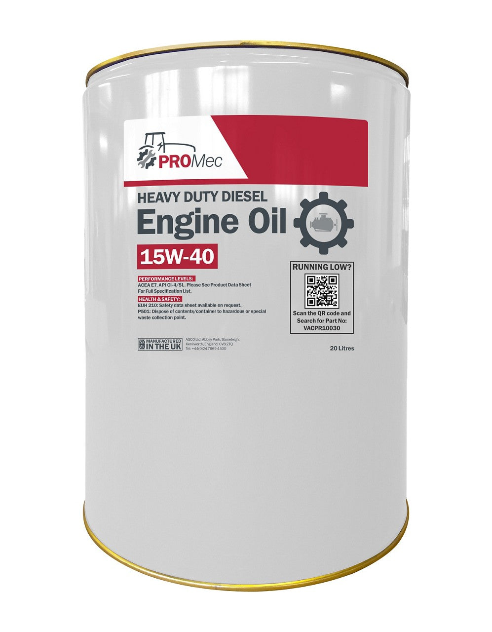 AGCO PROMec Engine Oil 15W-40 Mineral Oil for Diesel Engines | VACPR10030