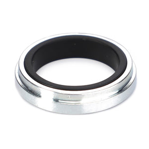 AGCO Sealing Washer - F716300131020, a metallic ring with a black inner lining, potentially a mechanical component from the Fendt Vario series, isolated on a plain white background.