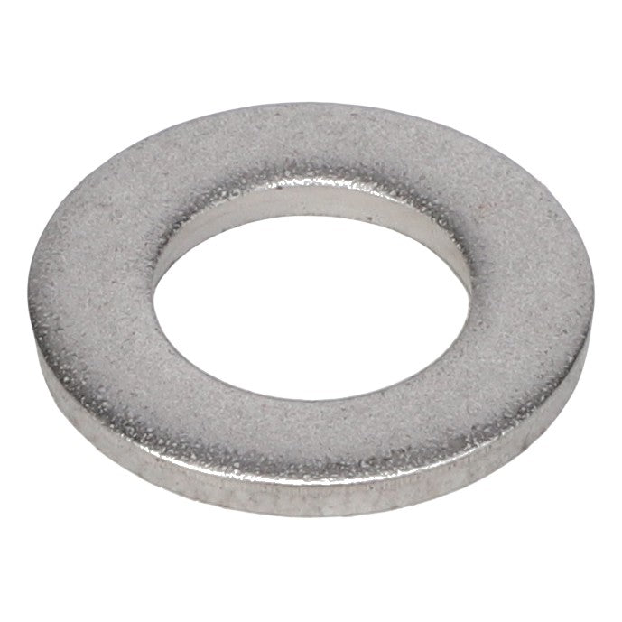 The AGCO | WASHER - E105320 is a plain, flat metal washer with a large central hole, designed for distributing the load of a threaded fastener like a screw or nut. No current product description information is available.