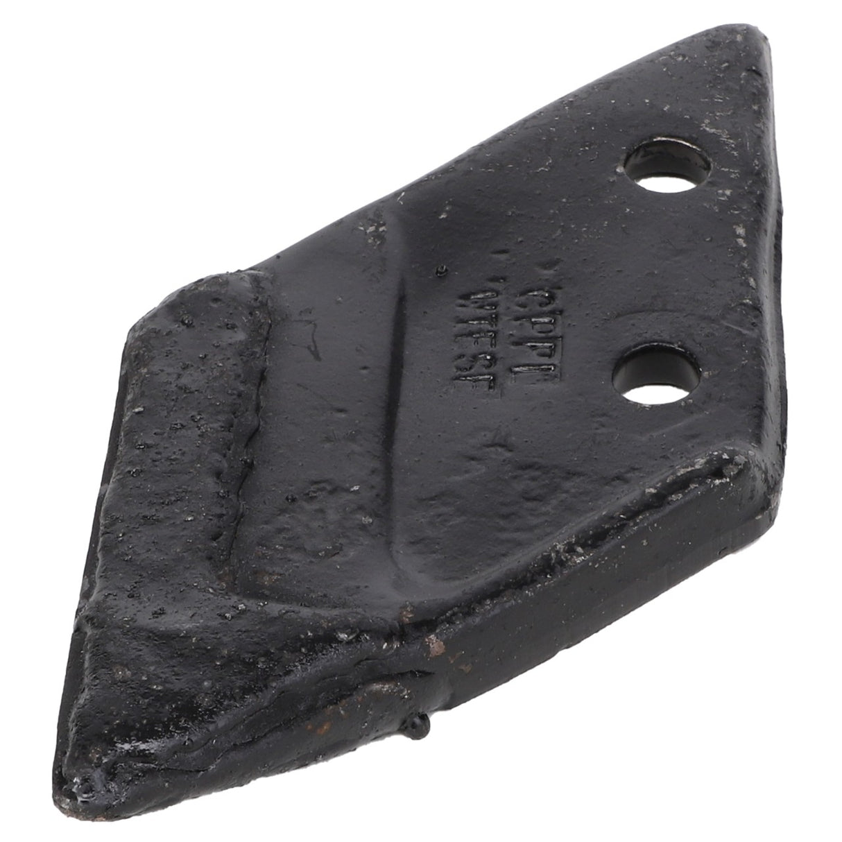 A black, triangular-shaped metal object with two circular holes features text on its surface: AGCO | POINT - EP6167 by AGCO. Current product description information is not available.